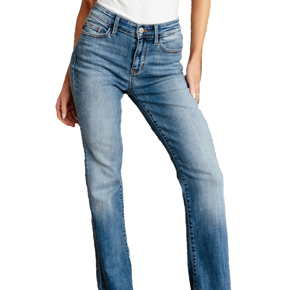 GENEVIEVE MID RISE VINTAGE BOOTCUT JEANS by JUDY BLUE - Picture 2 of 8